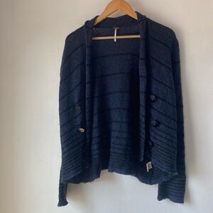 Free People S Wool Blend Knit Stripe Cardigan